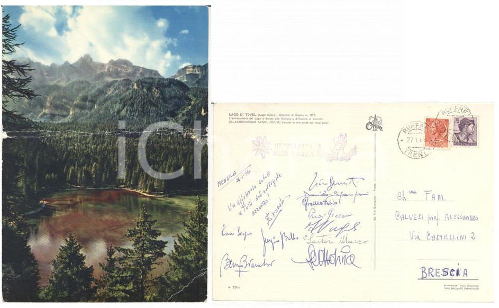 Autografo originale 1966 MENDOLA Cartolina AUTOGRAFI Sergio BELLO Pasquale GIANNATTASIO Sergio LIANI 1