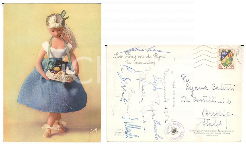 Autografo originale 1961 ATLETICA Cartolina Peynet Autografi BERRUTI MAZZA SVARA BUCOLO MORALE 1