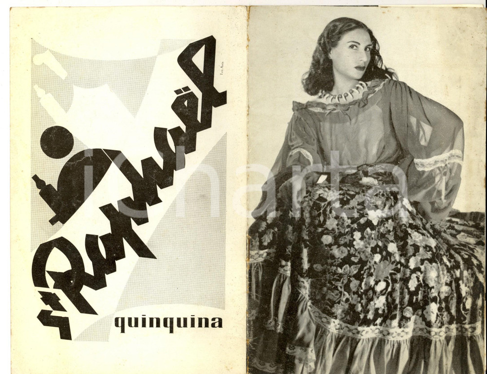 Materiale pubblicitario d’epoca 1952 PARIS Théâtre SARAH BERNHARDT Caravana española avec PAQUITA LEON Programme 1