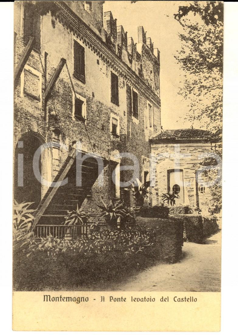 Cartolina originale da collezione 1916 MONTEMAGNO AT Ponte levatoio del castello Cartolina postale FP VG 1