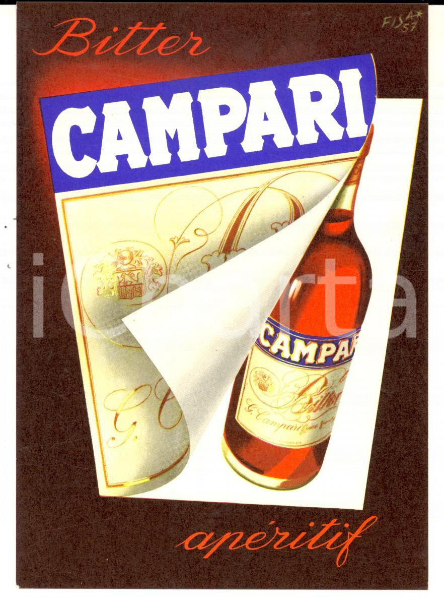 Cartolina originale da collezione 1957 Cartolina BITTER CAMPARI pubblicitaria ILLUSTRATA FISA FG NV 1