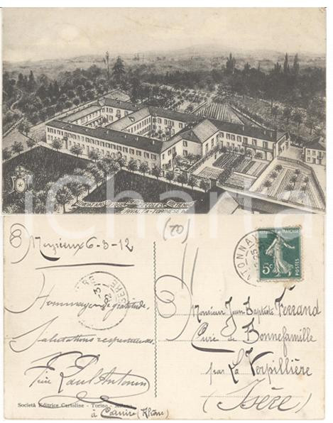 Cartolina originale da collezione 1912 RIVALTA CANAVESE Noviciat Frères Ecoles Chrétiennes Carte fr. PAUL ANTONIN 1