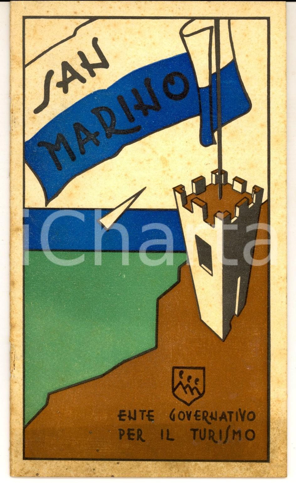 Materiale pubblicitario d’epoca 1950 ca REPUBBLICA DI SAN MARINO Libretto Ente Governativo TURISMO pp. 28 1