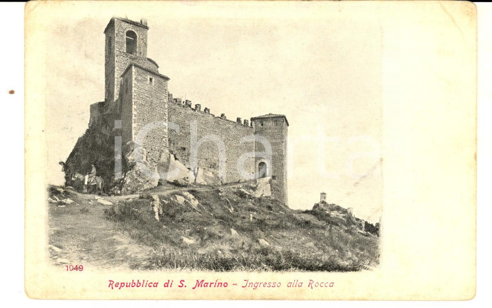 Cartolina originale da collezione 1905 ca REPUBBLICA DI SAN MARINO Ingresso alla Rocca Cartolina FP NV 1