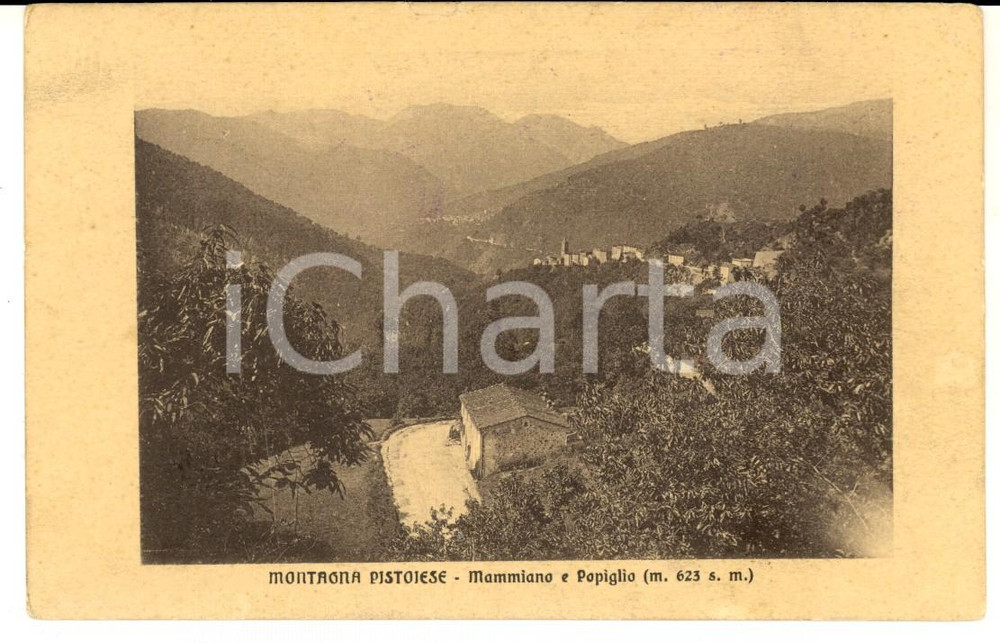 Cartolina originale da collezione 1915 MAMMIANO  POPIGLIO PT Veduta tra le montagne Cartolina postale FP VG 1