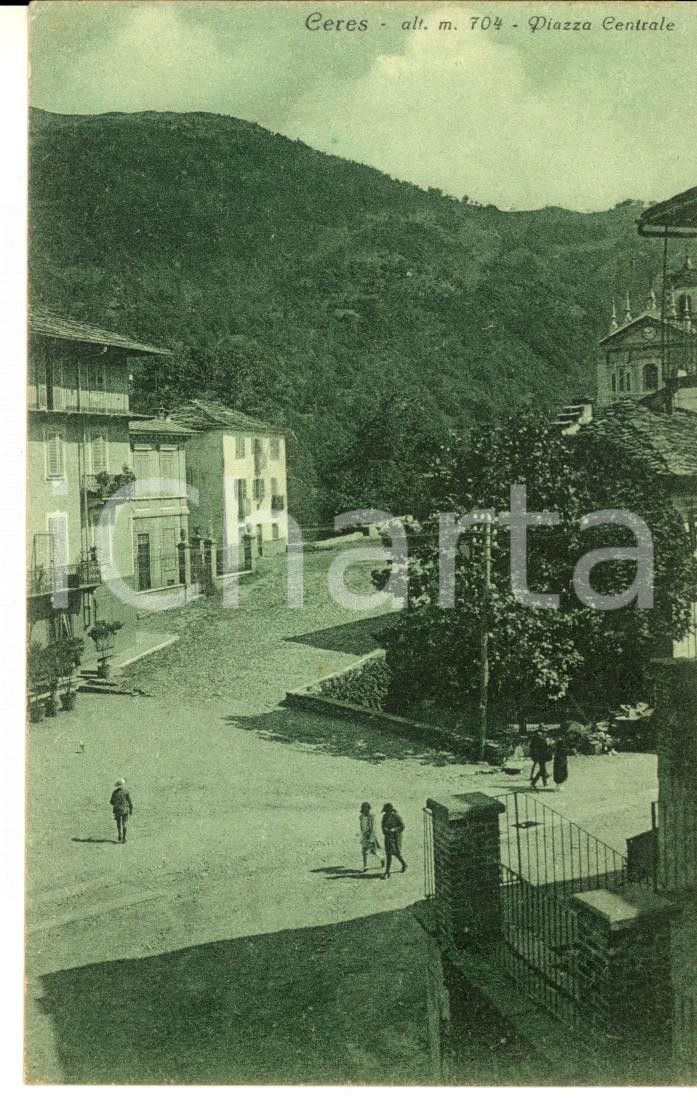Cartolina originale da collezione 1927 CERES TO Veduta della piazza centrale Cartolina ANIMATA FP VG 1