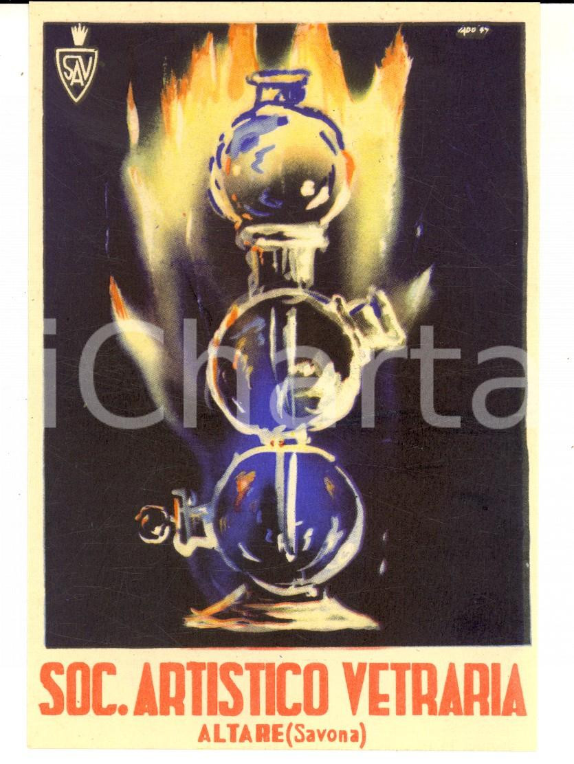 Cartolina originale da collezione 1947 ALTARE SV Società Artistico VETRARIA Cartolina pubblicitaria ILLUSTRATA 1