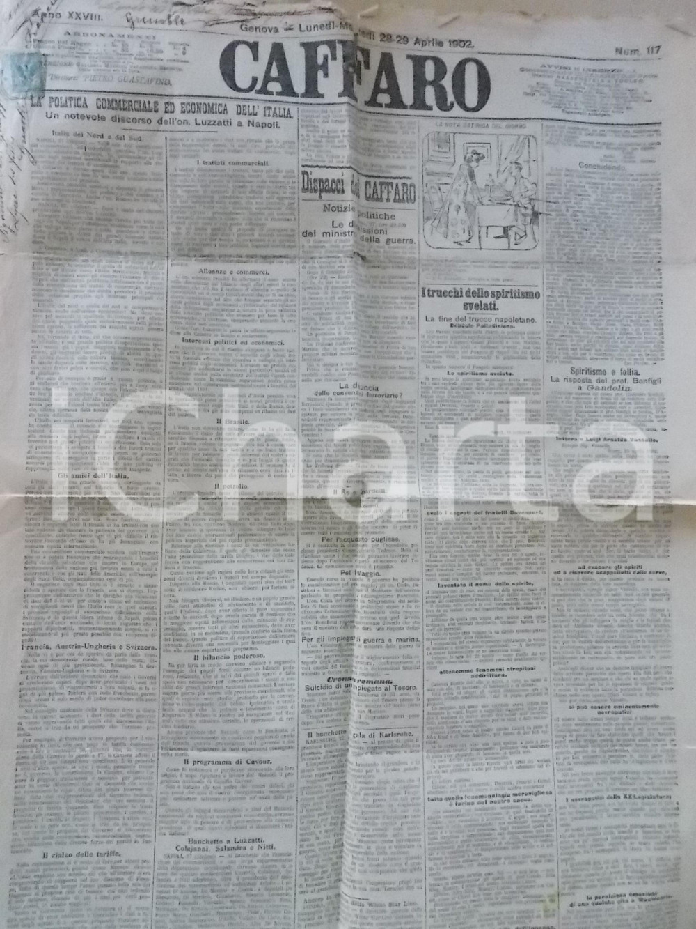 Giornale, rivista storica 1902 GENOVA IL CAFFARO Discorso dell on. LUZZATTI a Napoli Anno XXXVIII n° 117 1