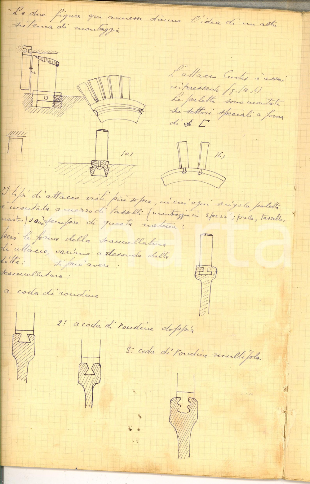 Oggetto da collezione cartaceo 1920 ca Ernesto POGGIO Quaderno di appunti di ingegneria civile Disegni 60 pp. 1