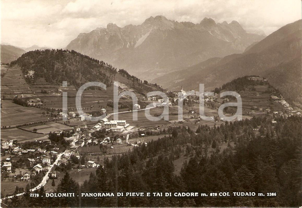 Cartolina originale da collezione 1946 PIEVE DI CADORE BL Frazione TAI e COL TUDAIO Cartolina FG VG 1