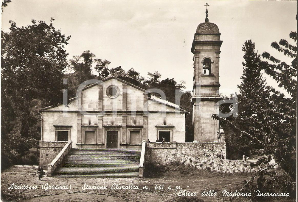Cartolina originale da collezione 1968 ARCIDOSSO GR Chiesa della Madonna dell Incoronata Cartolina FG VG 1