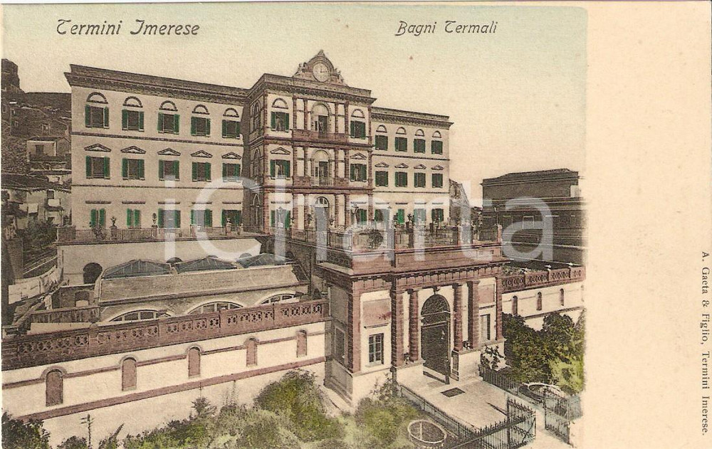 Cartolina originale da collezione 1906 TERMINI IMERESE PA Bagni termali Cartolina FP VG 1