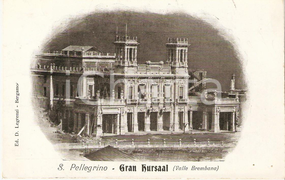 Cartolina originale da collezione 1907 SAN PELLEGRINO TERME BG Panorama con GRAN KURSAAL Cartolina FP VG 1