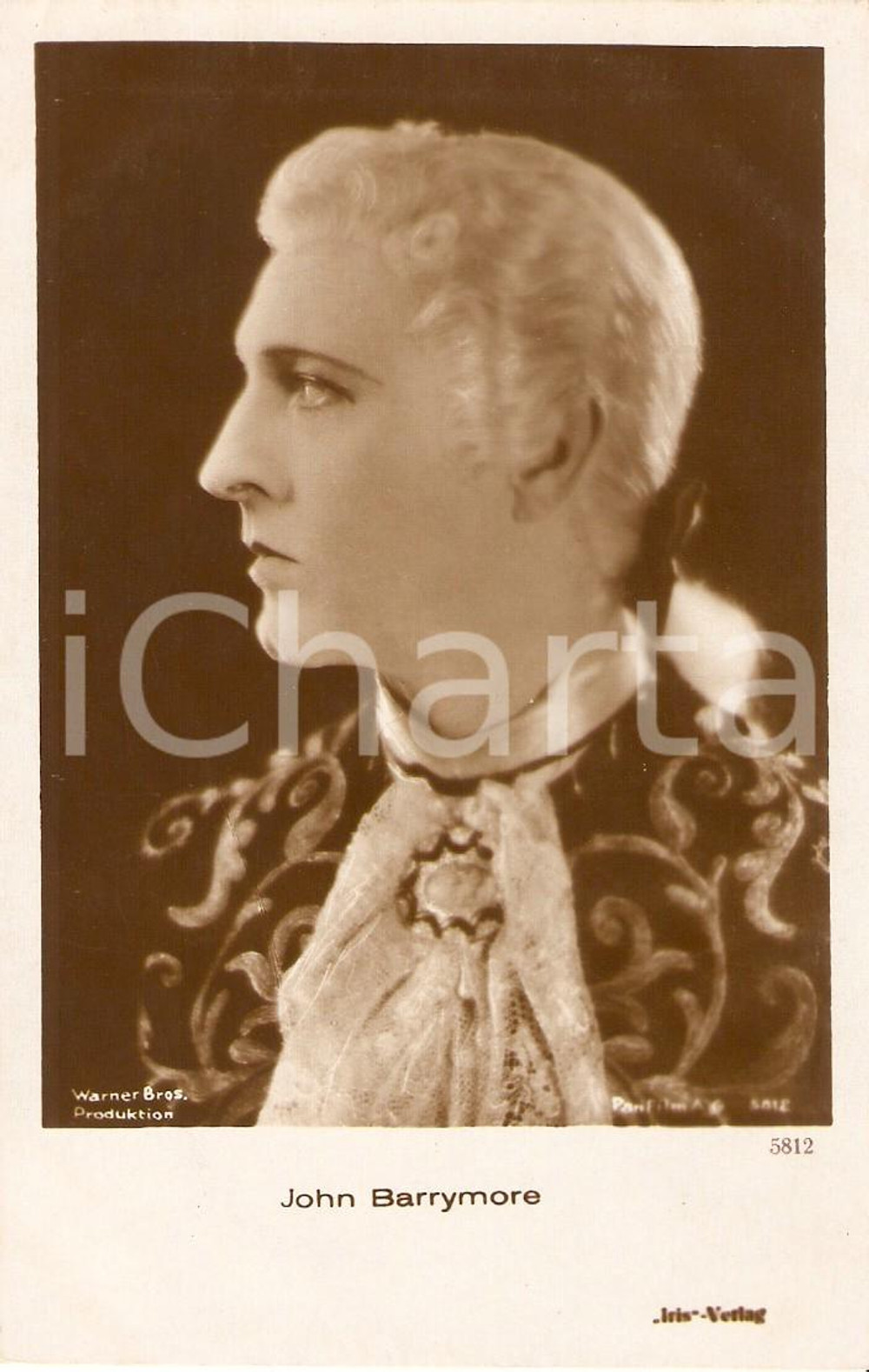 Cartolina originale da collezione 1927 WHEN A MAN LOVES Ritratto di John BARRYMORE Cartolina FP NV 1