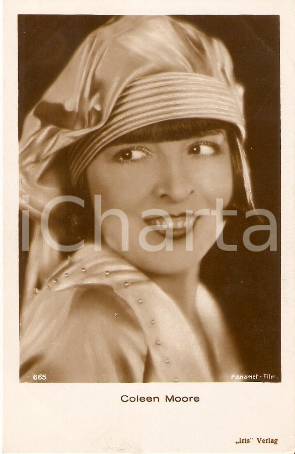 Cartolina originale da collezione 1930 ca CINEMA Colleen MOORE Portrait with hat Cartolina FP NV 1