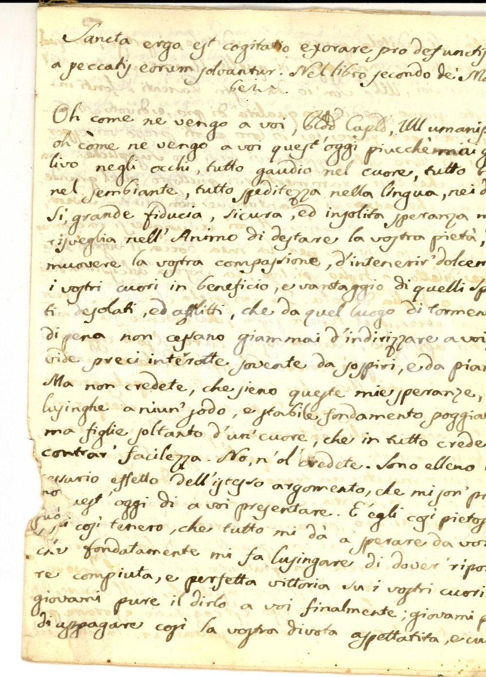 Manoscritto, lettera originale 1840 ca AREA BARESE Ottavario dei Morti  Dovere di sangue Manoscritto 1