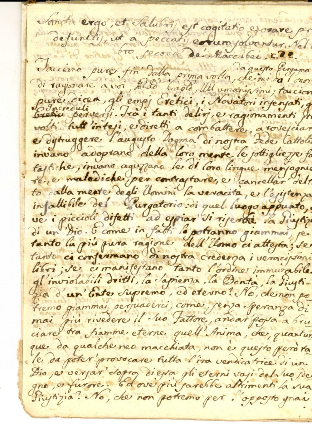 Manoscritto, lettera originale 1840 ca AREA BARESE Ottavario dei Morti  Dovere di giustizia Manoscritto 1