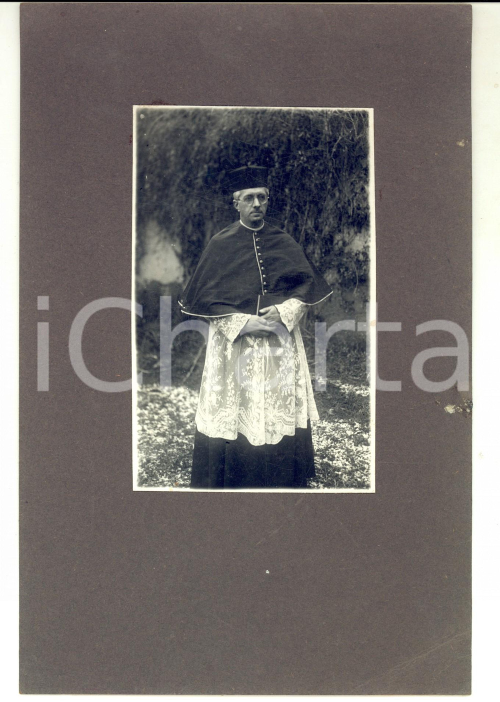 Fotografia d epoca originale 1930 ca AREA PIEMONTESE Ritratto di un vescovo Fotografia VINTAGE 17x24 cm 1