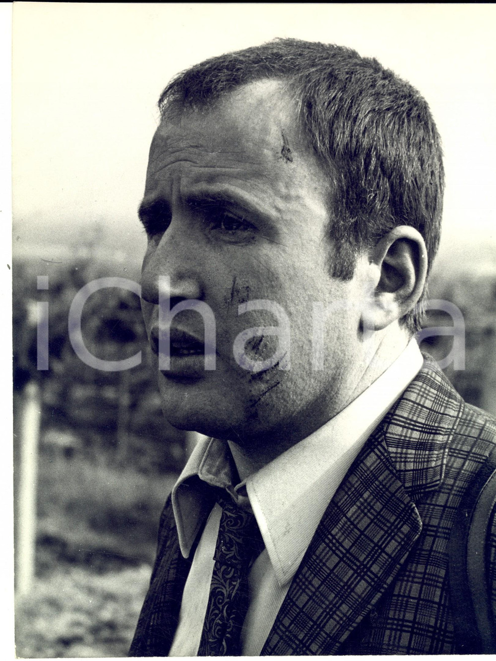 1968 ROMA Ritratto di Lino NANNI con il volto graffiato *Foto 20x27