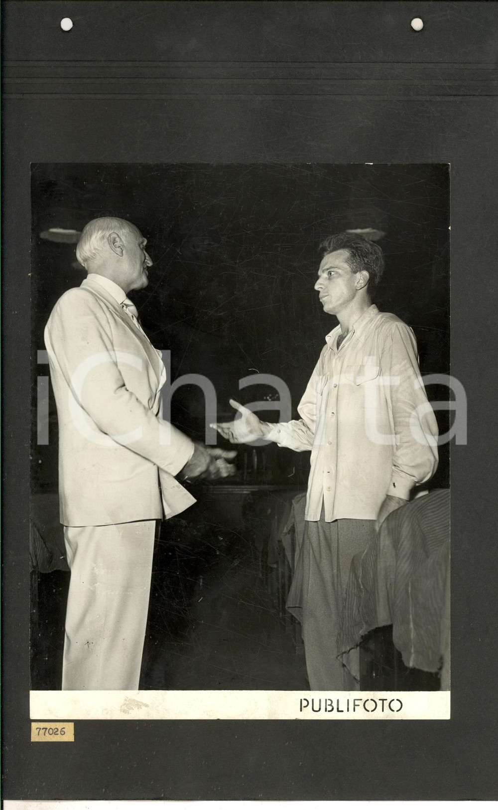 Fotografia d epoca originale 1950 MILANO Teatro alla SCALA Guido CANTELLI e Victor DE SABATA alle prove Foto 1