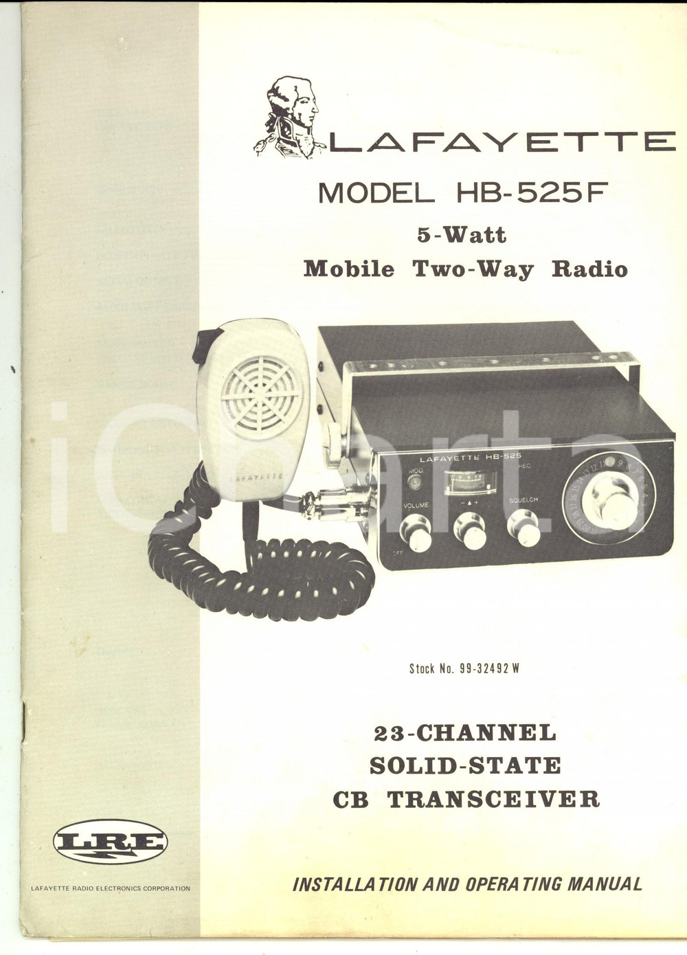 Materiale pubblicitario d’epoca 1971 NEW YORK LAFAYETTE RADIO  Model HB525F Installation and operating manual 1
