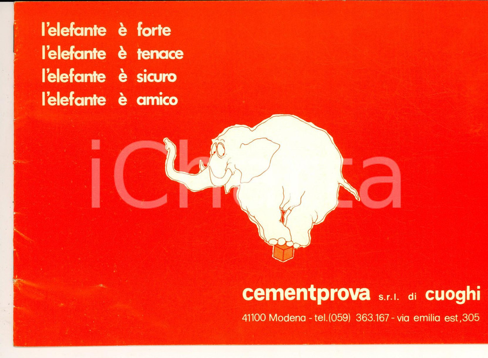 Materiale pubblicitario d’epoca 1980 ca MODENA CEMENTPROVA di CUOGHI Catalogo illustrato macchine 8 pp. 1