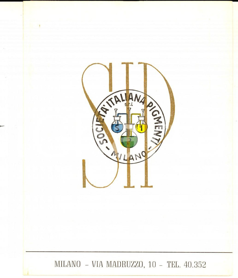 Materiale pubblicitario d’epoca 1980 ca MILANO Pieghevole SOCIETA  ITALIANA PIGMENTI Pubblicitario 1