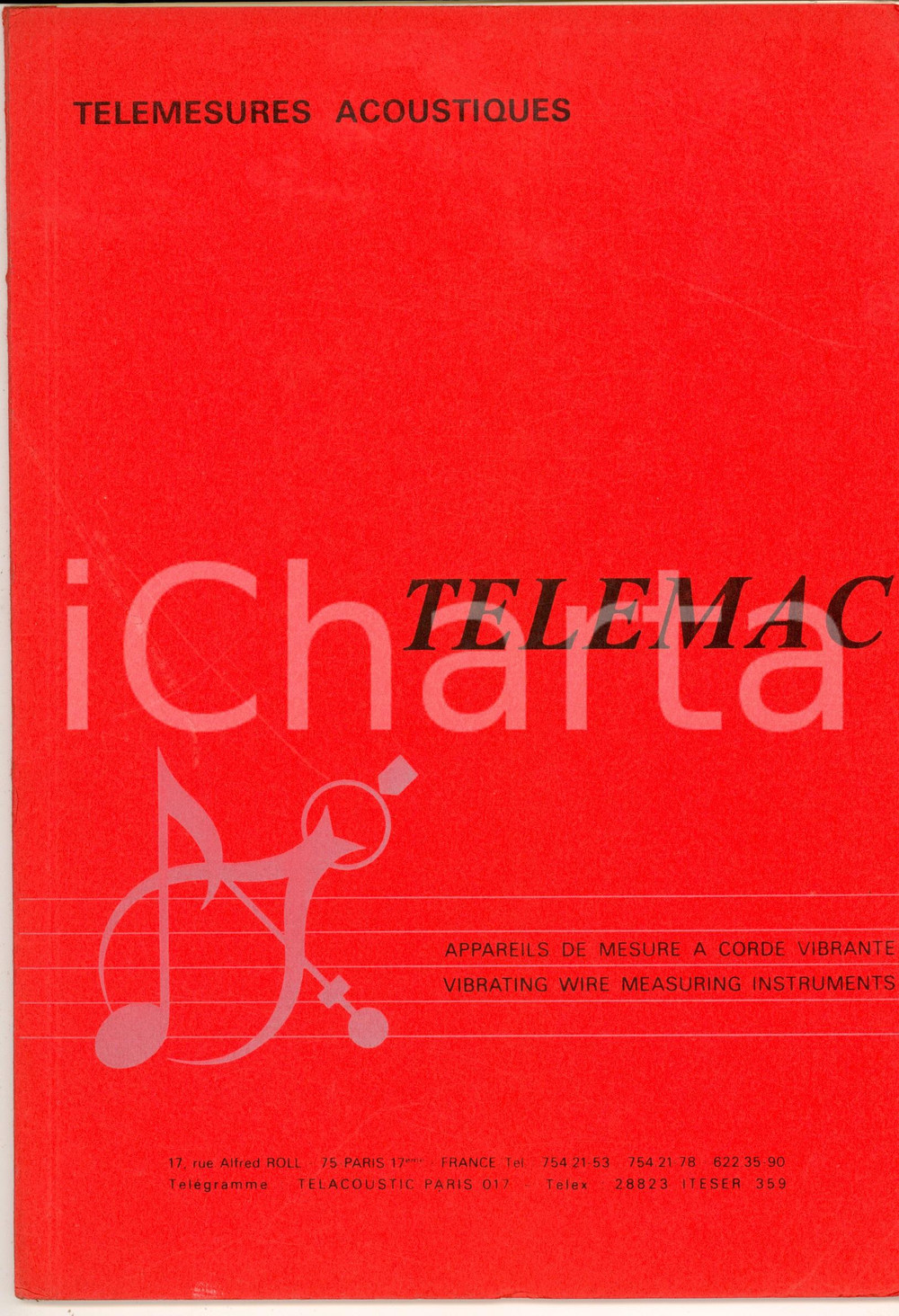Materiale pubblicitario d’epoca 1965 ca PARIS TELEMAC Apparecchi per misurazioni a corda vibrante Catalogo 1
