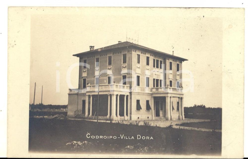 Cartolina originale da collezione 1910 CODROIPO UD Veduta di VILLA DORA Cartolina postale FP VG 1