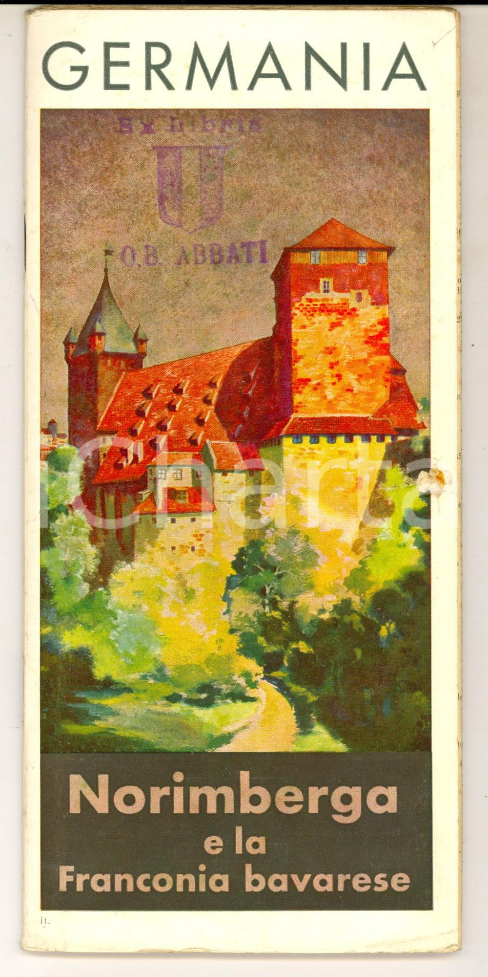 Materiale pubblicitario d’epoca 1940 ca GERMANIA  NORIMBERGA e la FRANCONIA Bavarese Pieghevole ILLUSTRATO 1