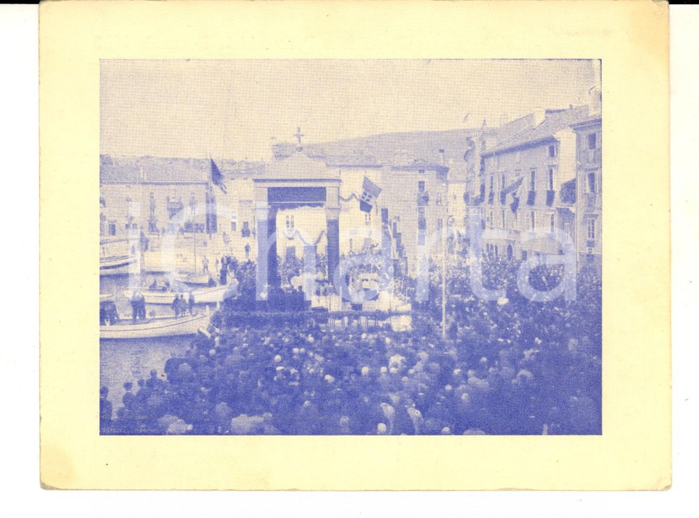 Documento originale, autentico 1938 CHERSO ISTRIA 1° Congresso Eucaristico Parrocchiale Cartolina 15x12 cm 1