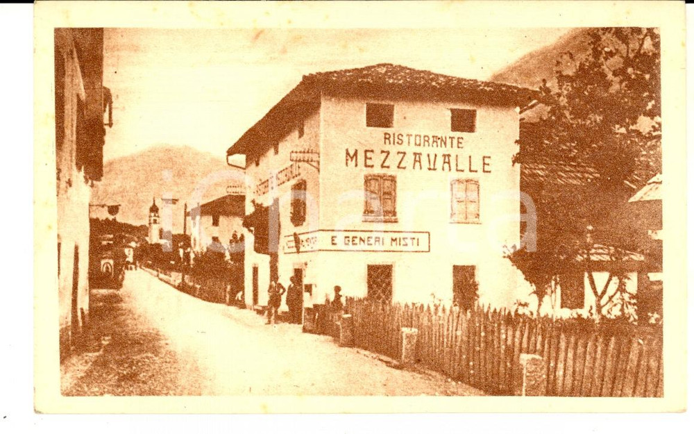Cartolina originale da collezione 1915 ca BORZAGO RENDENA TN Ristorante MEZZAVALLE Cartolina ANIMATA 1