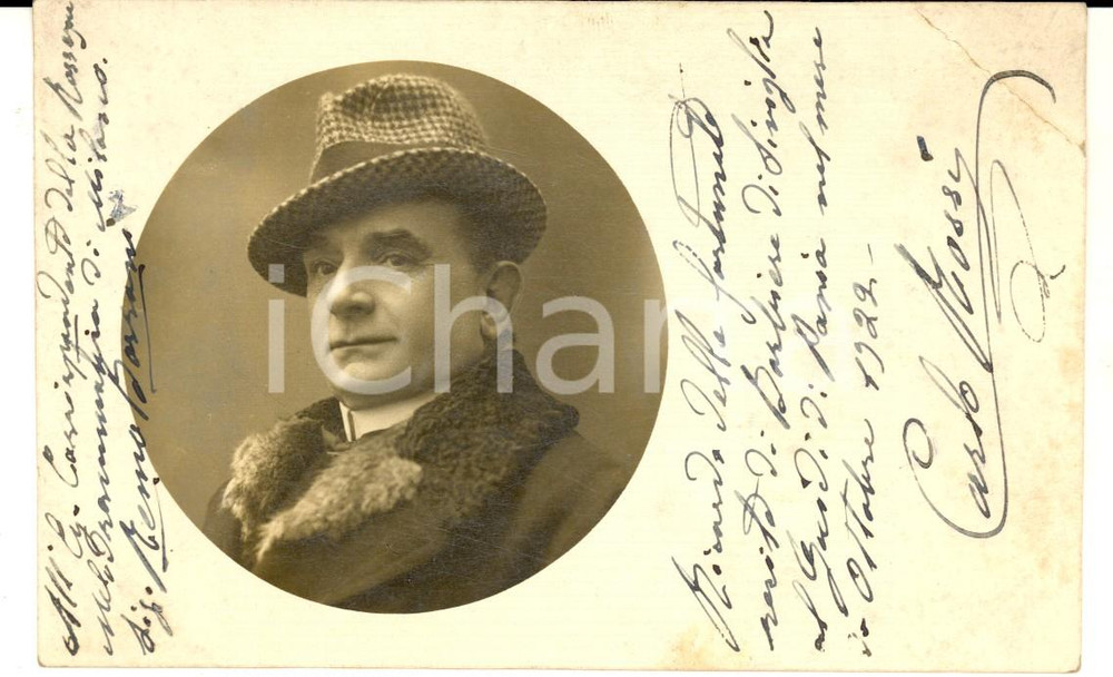 Autografo originale 1922 LIRICA Basso Carlo ROSSI dopo Il Barbiere di Siviglia AUTOGRAFO 1
