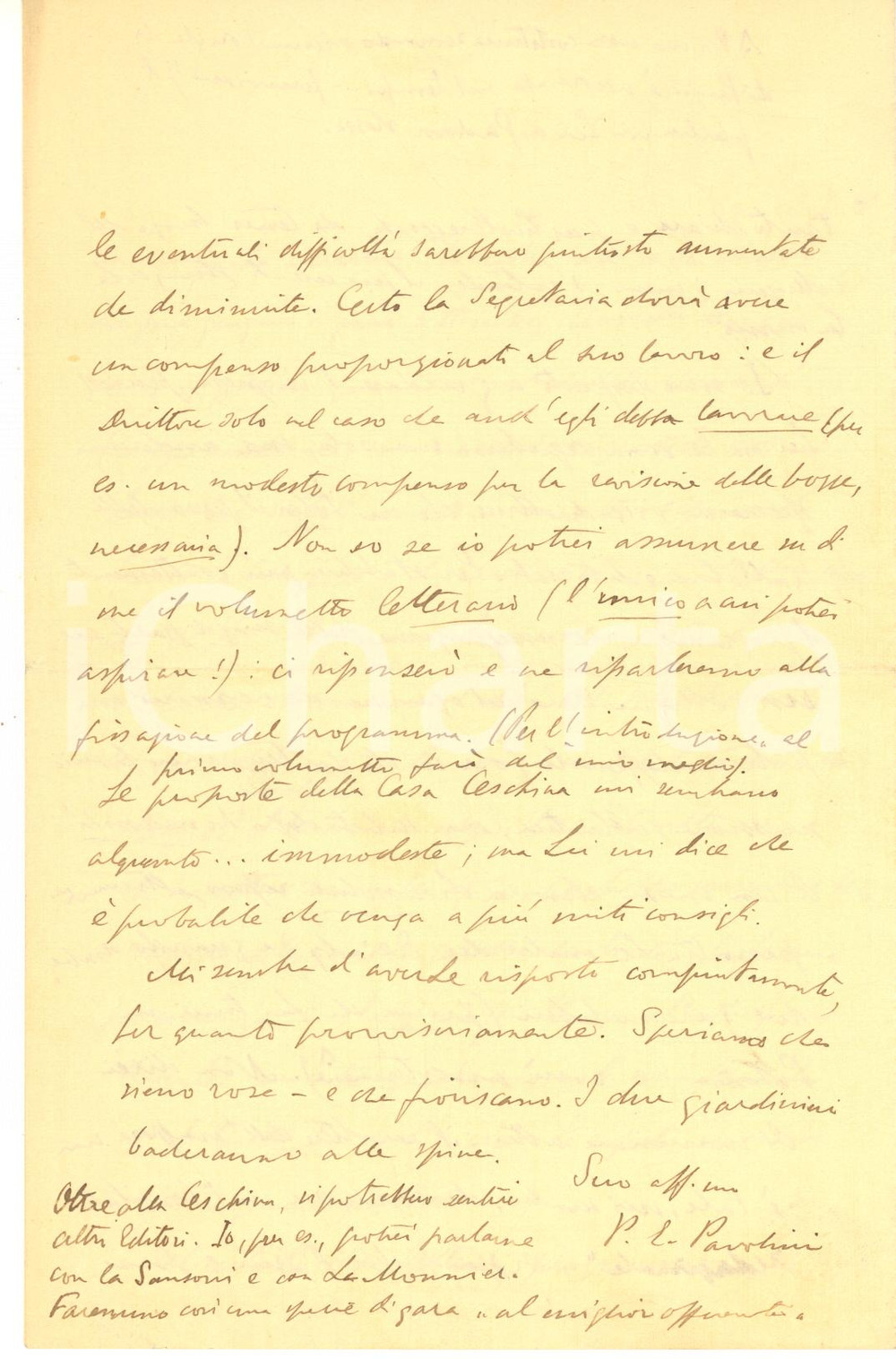 Autografo originale 1934 S. MARGHERITA LIGURE Paolo Emilio PAVOLINI su libro in preparazione 1