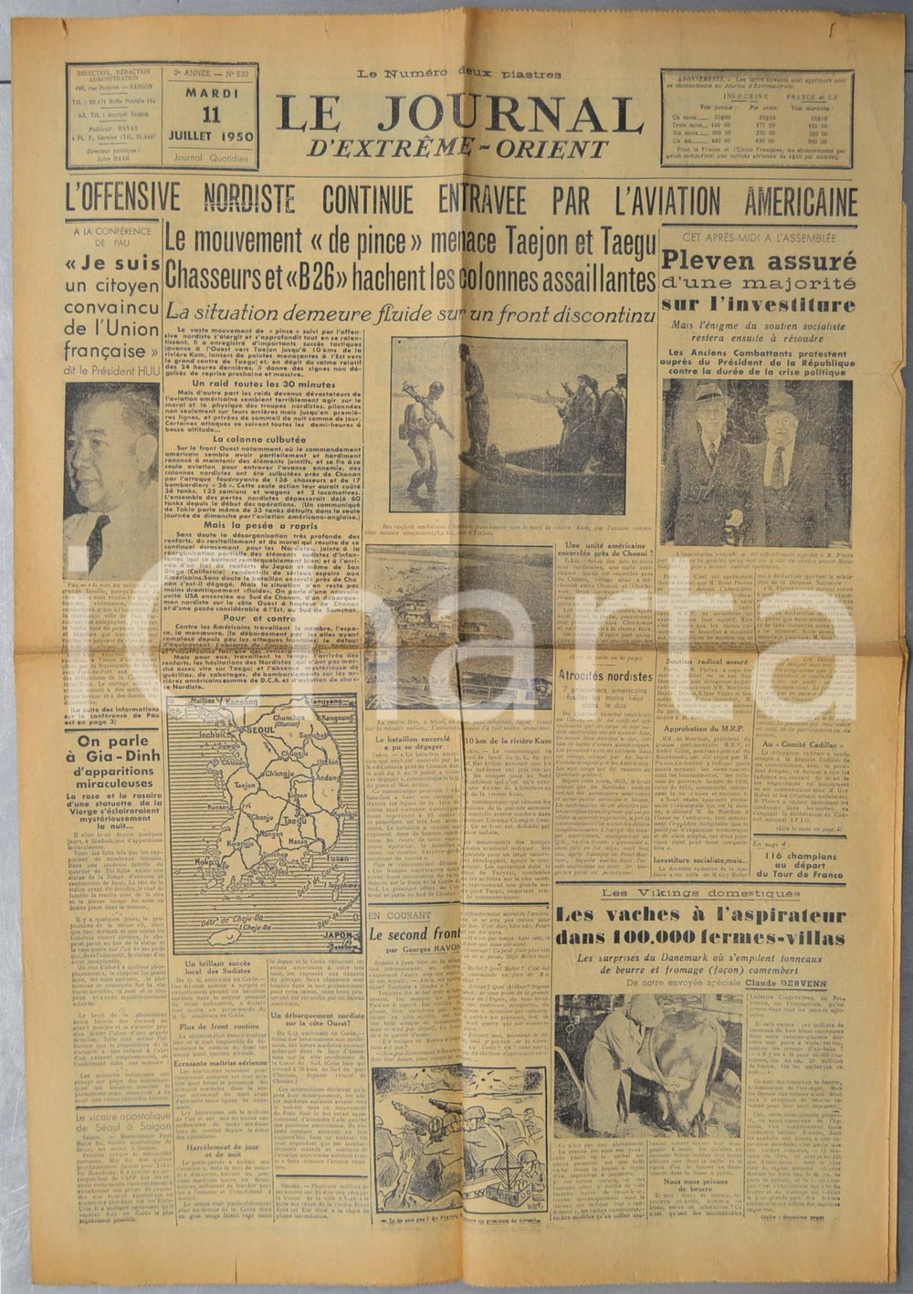 Giornale, rivista storica 1950 LE JOURNAL D EXTREMEORIENT Offensive nordiste près de la rivière KUM n°530 1