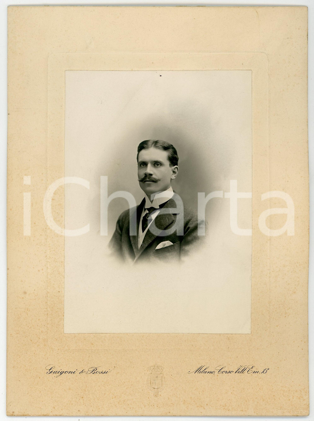 1900 ca MILANO Ritratto di un giovane uomo *Foto GUIGONI e BOSSI 16x22 cm