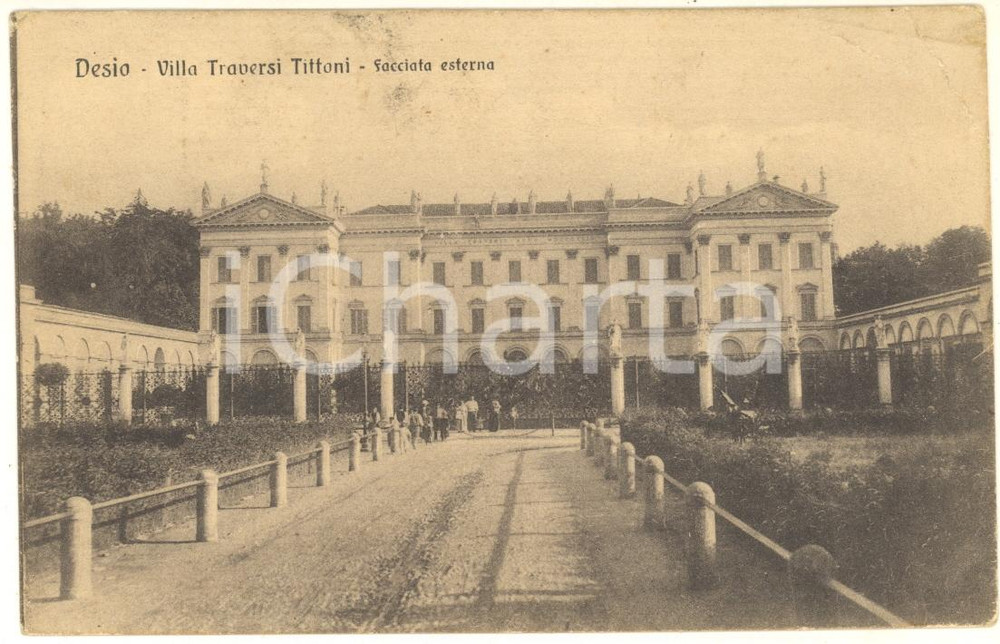 1916 DESIO (MB) Villa TRAVERSI-TITTONI - Facciata esterna *Cartolina ANIMATA FP