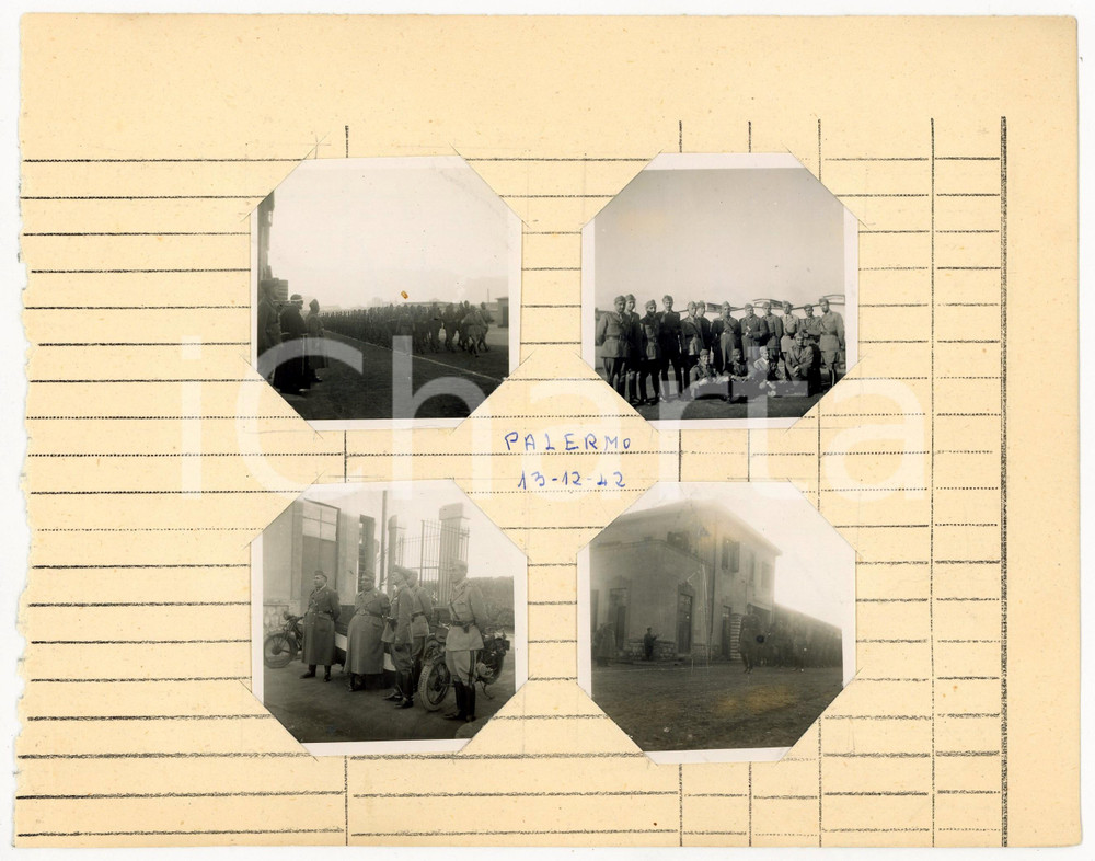 Fotografia d epoca originale 1942 WW2 PALERMO Ufficio movimento AUTIERI  Militari in sfilata Lotto 4 foto 1
