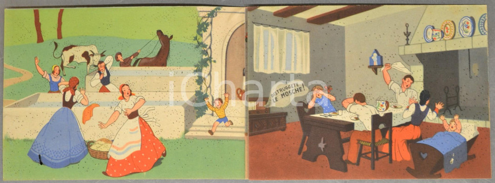 Materiale pubblicitario d’epoca 1940 GENOVA SOCIETA  ITALIANA BERLESE Lotta alle mosche con la MIAFONINA 1