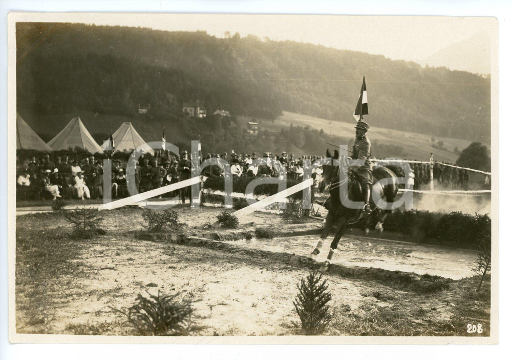 Fotografia d epoca originale 1919 INNSBRUCK Un salto durante il concorso ippico  Fotografia 15x10 cm 1
