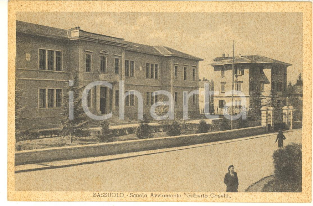 Cartolina originale da collezione 1943 SASSUOLO MO Scuola di Avviamento GILBERTO CASELLI Cartolina ANIMATA 1