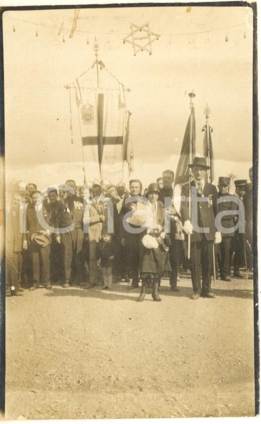 Fotografia d epoca originale 1928 SAN VITTORE OLONA Inaugurazione viale Rimembranza e bandiera combattenti 1