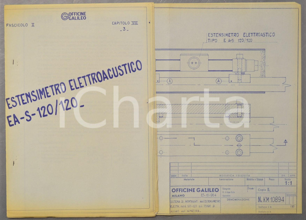 1965 ca OFFICINE GALILEO FIRENZE Estensimetro elettroacustico EA-E-120/120