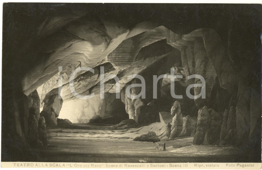 Fotografia d epoca originale 1924 MILANO Teatro alla SCALA L Oro del Reno  Scena III Foto PAGANINI 1