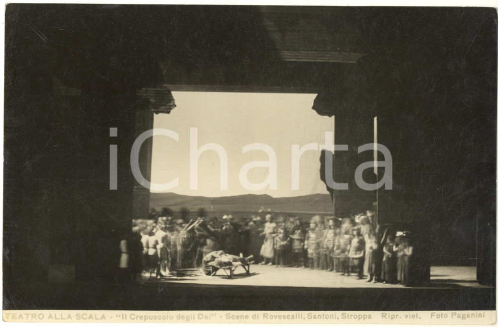 Fotografia d epoca originale 1924 MILANO Teatro alla SCALA Il crepuscolo degli Dei  Scena Foto PAGANINI 1