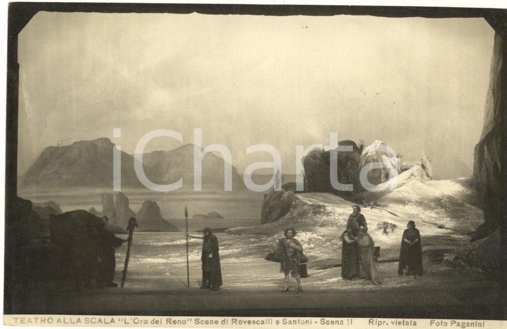 Fotografia d epoca originale 1924 MILANO Teatro alla SCALA L Oro del Reno  Scena II Foto PAGANINI 1