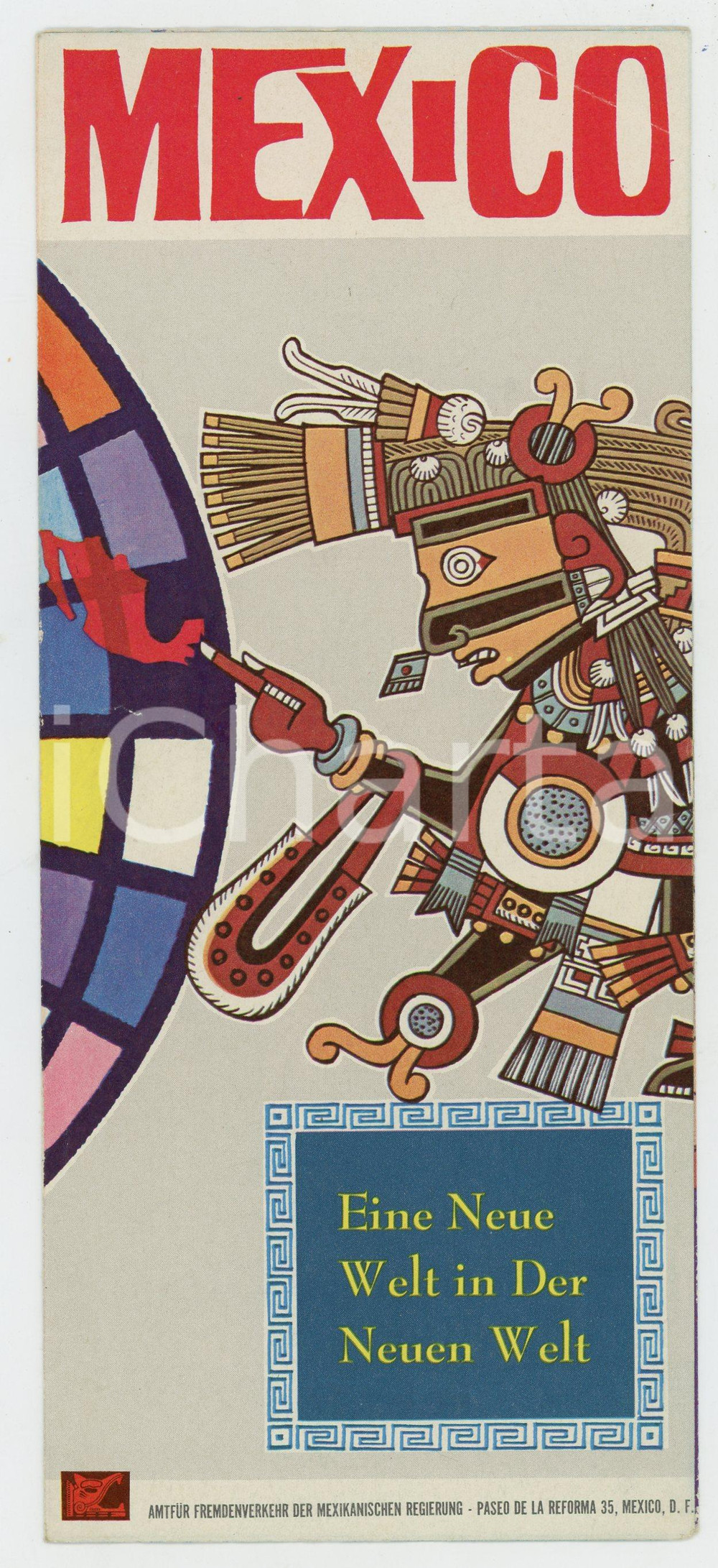 Materiale pubblicitario d’epoca 1960 ca MEXICO Eine neue Welt in der neuen Welt Dépliant  VINTAGE Deutsch 1