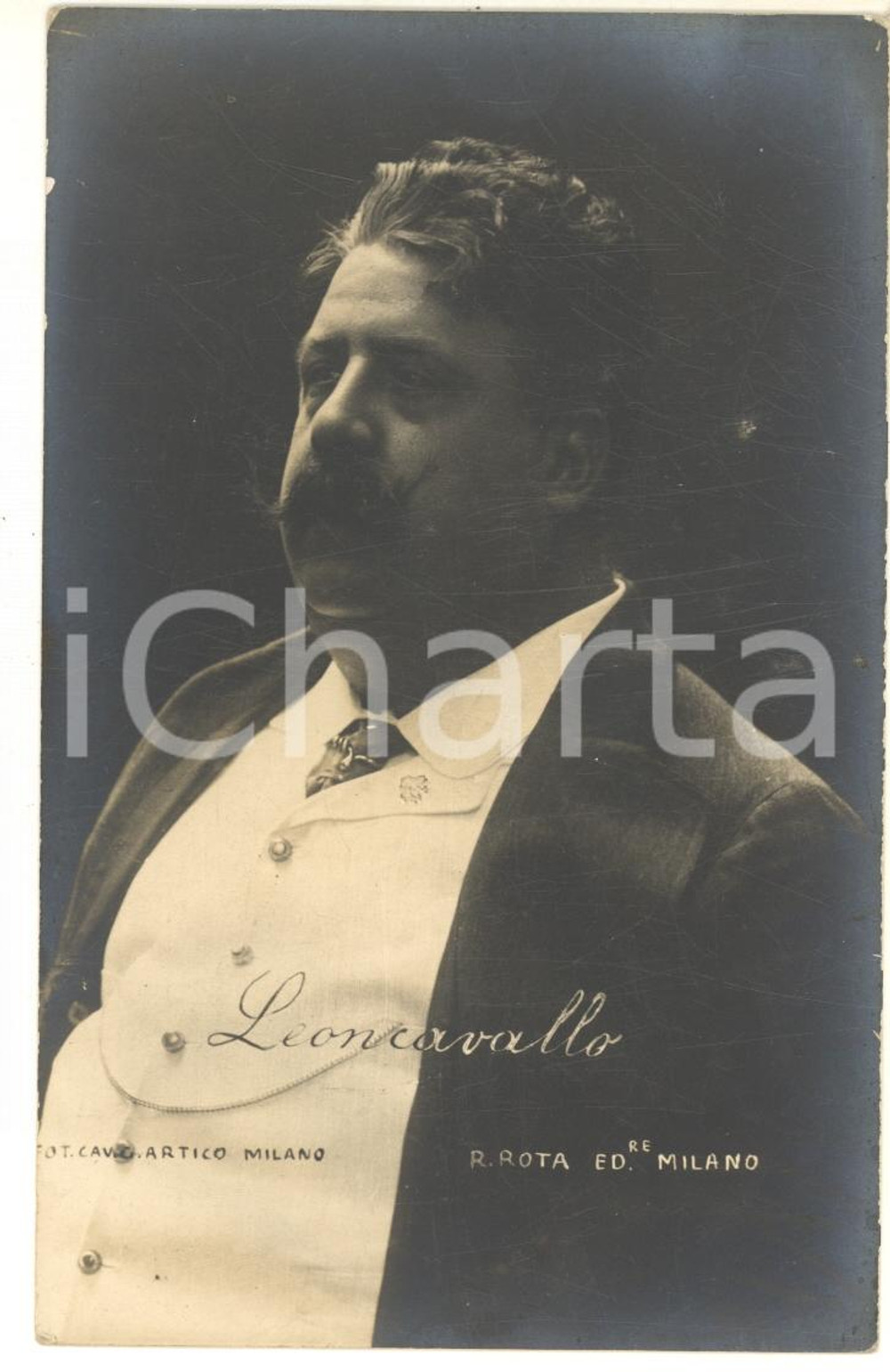 Cartolina originale da collezione 1910 ca LIRICA Ritratto di Ruggero LEONCAVALLO Cartolina ed. ROTA 3 1