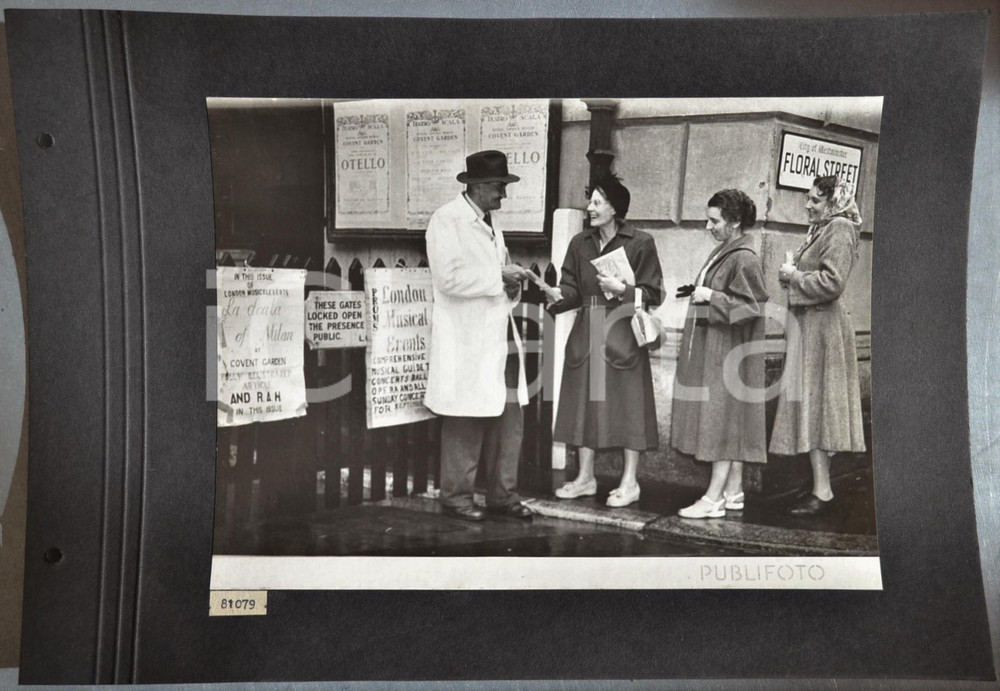 Fotografia d epoca originale 1950 LONDON Tournee TEATRO ALLA SCALA Ingresso del COVENT GARDEN Fotografia 1
