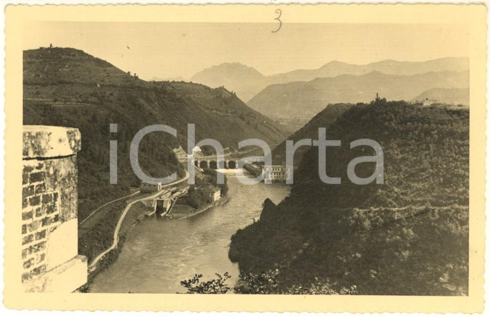 Fotografia d epoca originale 1960 ca LECCO Diga di PADERNO D ADDA o Diga Vecchia Foto Vito ZUCCHINI 1